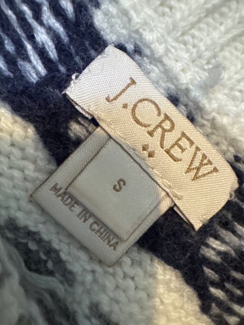 J. Crew Gray Fair Isle Merino Wool-Blend Sweater S Winter Knit Pullover - Picture 2 of 7